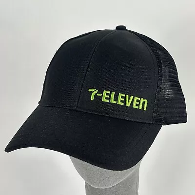 7-11 Seven Eleven Mesh Hat Adjustable Strap Back Truckers Cap Black  • $15