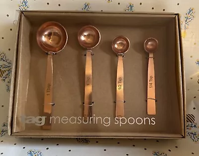 ‘tag’  Mercantile Measuring Spoons / Copper Color / Stainless/ NEW • $24.75