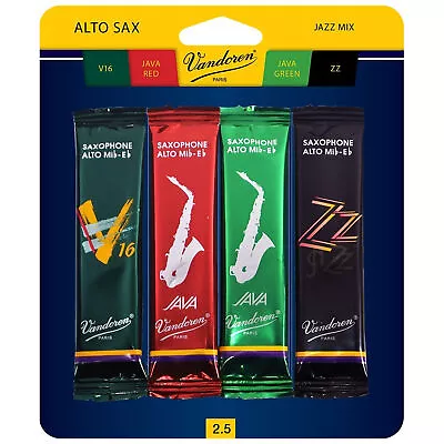 Vandoren Alto Sax Jazz Reed Mix Incl. 1  ZZ V16 Java & Java Red Strength #2.5 • $24.99