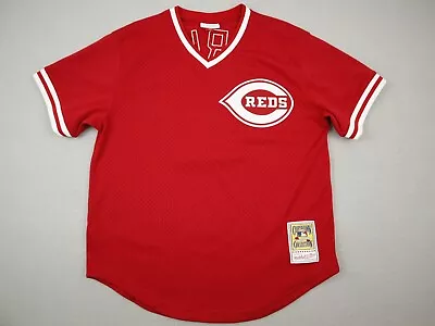 Cincinnati Reds Jersey Men Large Red Mitchell & Ness Barry Larkin #11 MLB * • $39.99