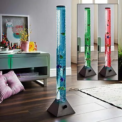 £99 • Buy 90cm Colour Changing LED Water Bubble Fish Floor Tube Lamp Light Novelty 