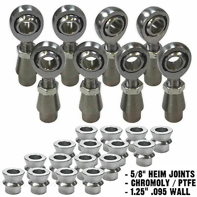 4 Link Rod End Fabrication Kit 5/8 Chromoly Heim Joint & Spacers 1.25  .095 Wall • $159.99