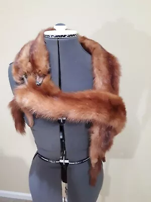 Vtg Nina Wolff Furs Portland Mink Pelts 8Stole Scarf Tan-Brown-Red • $45