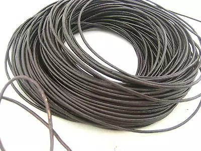 2mm Brown Leather Thread Cord For Necklace Bracelet Craft Leather Cord Thong  • £2.99