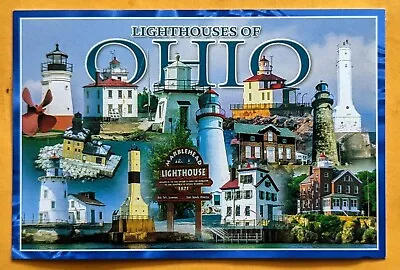 Postcard OH: Lighthouses Of Ohio. • $2.99