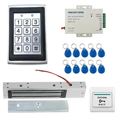 Waterproof Door Access System RFID EM Reader Password Keypad 280kg Magnetic Lock • £102.04