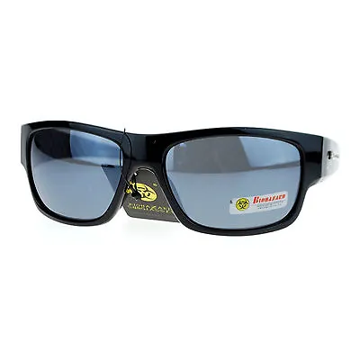 Mens Biohazard Sunglasses Rectangle Wrap Around Skull Design • $16.70