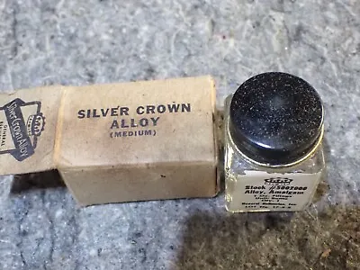 Vintage 1 Oz Bottle Silver Dental Crown Alloy By General Refineries Scrap Or Use • $40