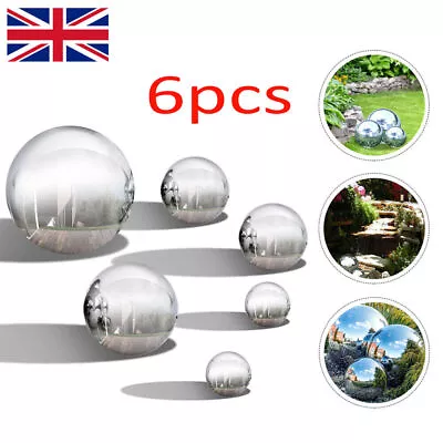 6pcs Garden Sphere Stainless Steel Mirror Gazing Balls Seamless Reflection View • £12.98