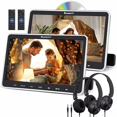 2 X 10.1  Dual Screen Car Headrest Monitor DVD Player TV HDMI USB SD Region Free • $188.21