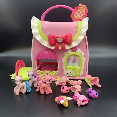 My Little Pony Ponyville Fancy Fashions Purse Playset (2006) W 3 Ponies & 8 Wigs • $15