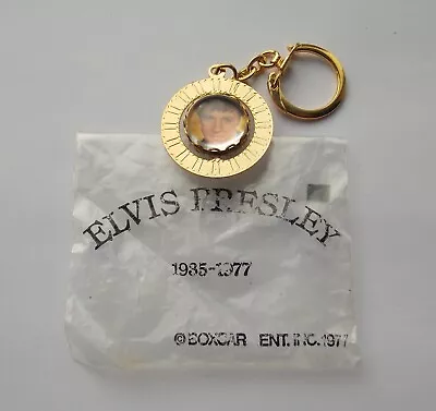 Vintage Elvis Presley 1935 - 1977 Gold Tone Spinner Key Ring. Photo King Of Rock • $12.32