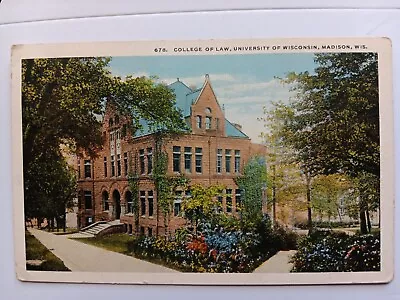 Vintage 1921 Postcard: College Of Law University Of Wisconsin Madison WI. • $0.99