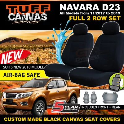 TUFF BLACK CANVAS Seat Covers Navara D23 NP300 Dual Cab ST ST-X RX DX 11/2017-19 • $219