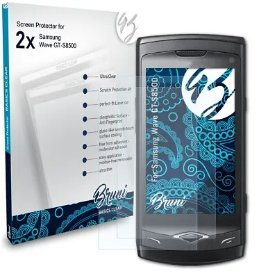 £8.59 • Buy Bruni 2x Protective Film For Samsung Wave GT-S8500 Screen Protector