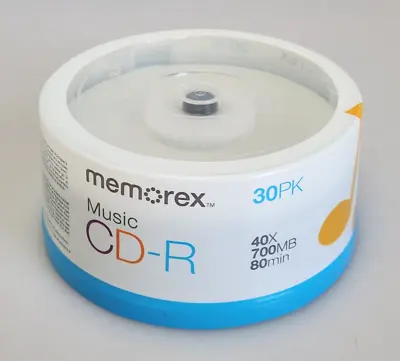 30-Pack Memorex Music CD-R 40X 700MB 80 Min Recordable CD-R New Sealed • $14.95