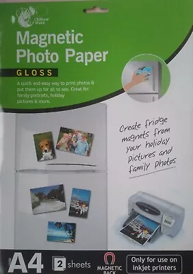 £0.99 • Buy 2 Sheets Of Magnetic A4 Photo Paper Gloss Finish