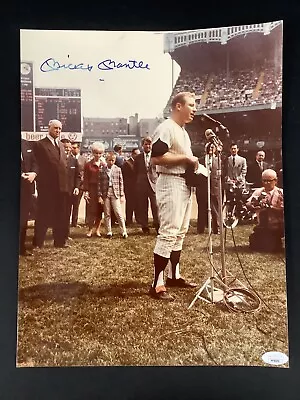 Mickey Mantle Signed Photo 11x14 Yankees HOF Autograph 1965 Image BLEM JSA • $299.99