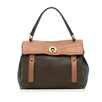 $537 • Buy Saint Laurent Bicolor Muse Two Brown Leather Handbag