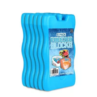 6 X Freezer Blocks For Cool Cooler Bag Ice Packs For Lunch Box Picnic Reusable • £8.99