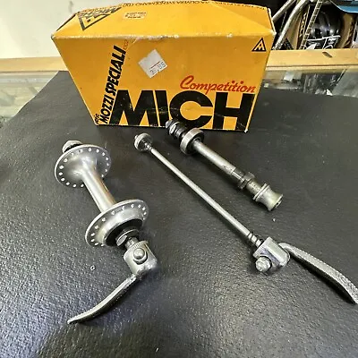 NOS MICHE COMPETITION Front HUB 36h HOLES VINTAGE  ROAD REAR AXLE  AND SKEWER • $49.99