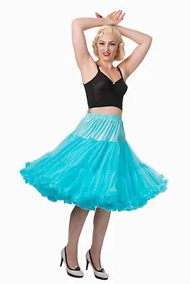 £38.99 • Buy Blue 50s Rockabilly Retro Super Soft 26 Inches Petticoat Skirt BANNED Apparel