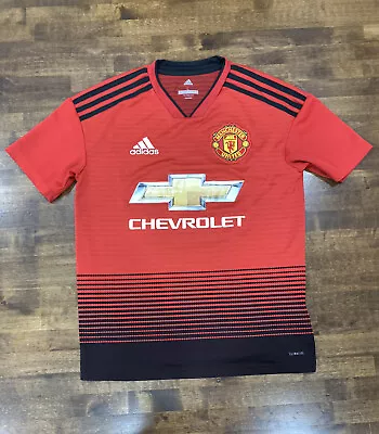 Manchester United Jersey Home Red Chevrolet Sponsor Youth Large Boy L Clima-Lite • $15.99