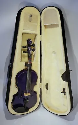 Mendini By Cecilio 1/4 Size Purple Violin With Backpack Case For Beginners • $40.49