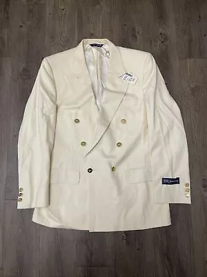 NWT Vintage Saks Fifth Ave Burberrys Cream Wool Blazer Coat 40R Medium • $140