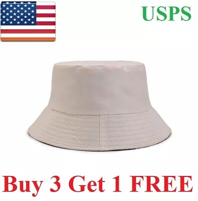 Revisible Bucket Cap Fisherman Brim Hat Baseball Cap Men Women Camping Hiking • $3.99