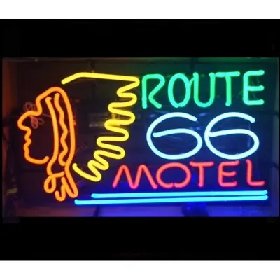 US STOCK 20 X16  Route 66 Motel Indian Store Neon Sign Light Lamp Cave Decor • $135.98