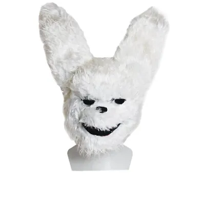 Bunny Rabbit Mask White Scary Halloween Horror Mask Creepy Bunny Rabbit Mask • £6.68