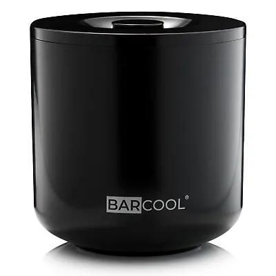 Barcool 4L Ice Bucket With Lid & Stainless Steel Ice Tongs - Round Black • £19.99
