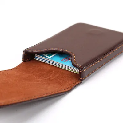 Business Card Case ID Pouch PU Leather Card Box Man Credit Card Holder Magnet • $6.26