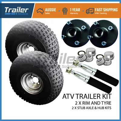$230.05 • Buy 8  Atv Rim & Tyre Hub 39mm Stub Axle Kit Qwad Quad Bike Mower Trailer Farm