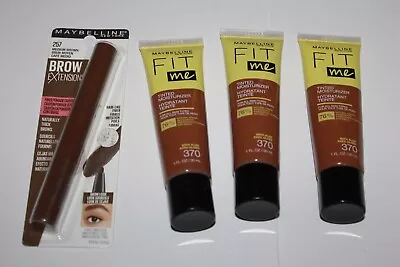 Maybelline Fit Me Shine Free Tinted Moisturizer 3X#370 +Brow Extensions #257 New • $18.99