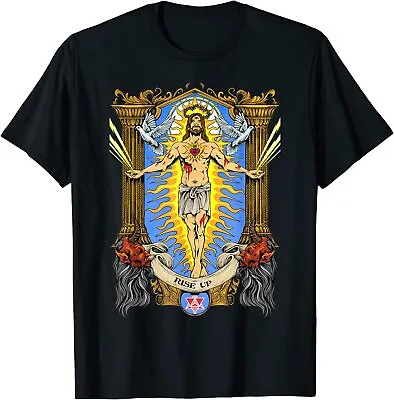 NEW LIMITED Third Eye Jesus Rise Up Christian Sacred Geometry Merkaba T-Shirt • $19.94