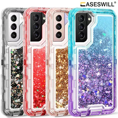 For Samsung Galaxy S23 S22 S21 S20 Plus Note 20 Ultra Liquid Glitter Case Cover • £15.58