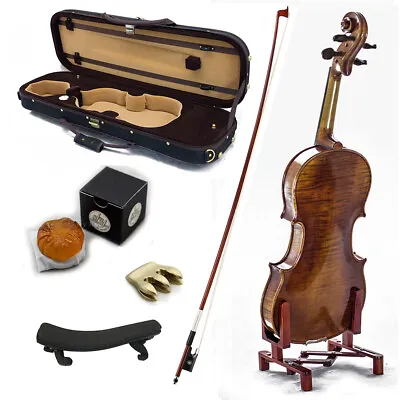 4/4 Antique Style Professional Handmade VN404 Violin Kit W Case Bow Rosin Mute  • $329.99