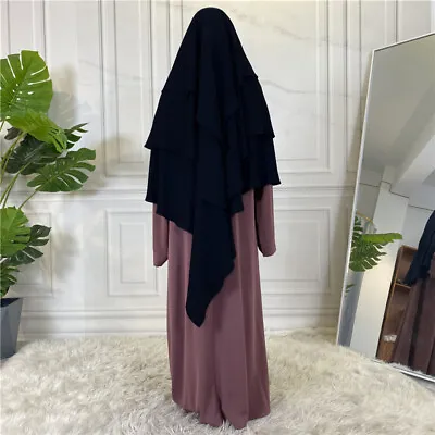 Khimar Niqab Islamic Prayer Hijab Muslim Women Jilbab Ramadan Abaya Large Scarf • £18.99