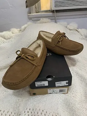 NIB 🌺 Ugg Men's Byron Chestnut Brown Slip On Moccasin Loafer Slipper Sz 8 $140 • $79.99