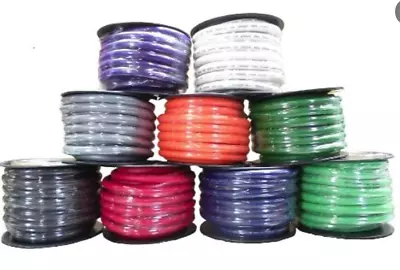 20 Ft OFC 1/0 Gauge Oversized BLUE Power Ground Wire Sky High Car Audio • $113.99