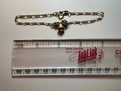 Vintage AVON Christmas Bell Ankle Bracelet Gold Tone Chain • $14