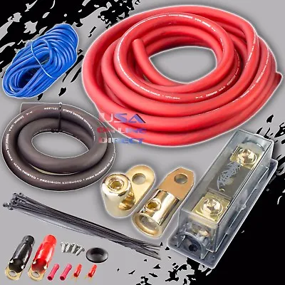 0 Gauge Awg 100% Ofc Copper Power Amp Kit Amplifier Wiring Install 4000 Watts Us • $114.50