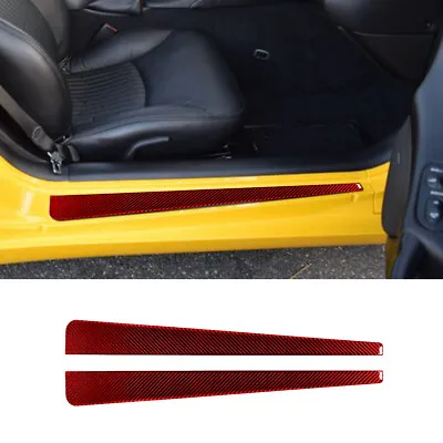 Door Sill Accent Red Carbon Fiber Interior Trim For Chevrolet Corvette C5 98-04 • $25.32