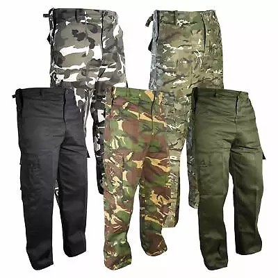 Mens Army Military Cargo Combat Trousers Camo Camouflage Pants Airsoft Work • £19.95