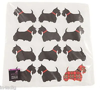 £2.99 • Buy Scottish Scottie Dogs Serviette Napkins Pack Of 20 