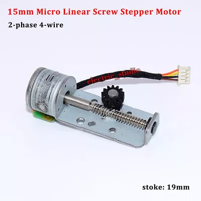 Mini Micro 15mm 2-phase 4-wire Stepper Motor Long Linear Screw Shaft Moving Gear • $3.25