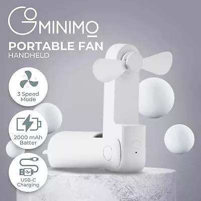 Handheld Mini Fan 3 IN 1 Hand Fan Portable USB Rechargeable Small Pocket Fan • $21.45