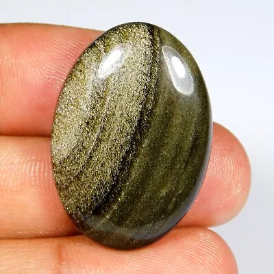 100% Natural Silver Obsidian Cabochon Hand-polished Loose Gemstone 39.ct Uz=291 • $11.42